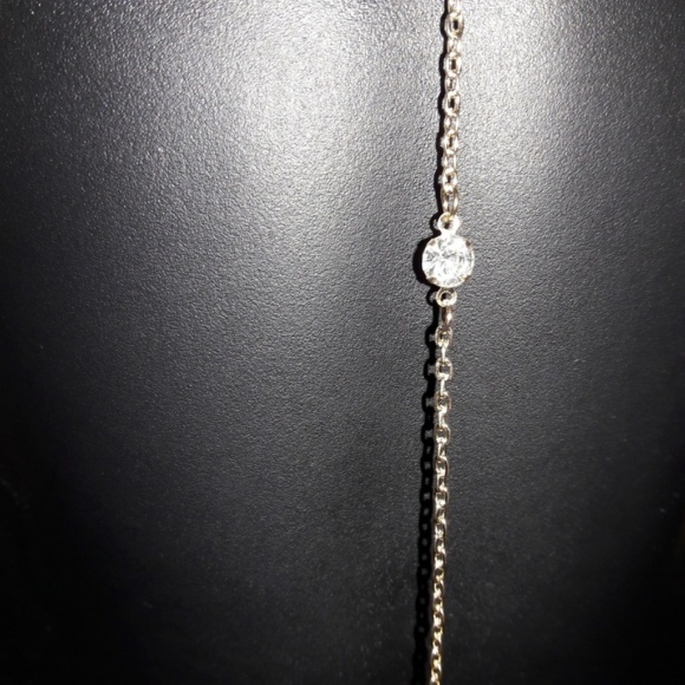 Gold or Silver Crystal Drop Necklace Body Chain - Picture 7 of 8
